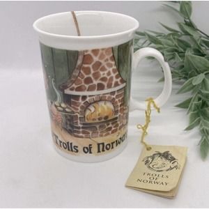NWT Vintage Trolls Of Norway Coffee Tea Mug Cookie Thieves Grannycore Cottage